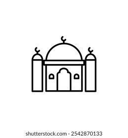Mosque icon. filled and line stroke icons