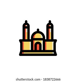 Mosque Icon Filled Outline Islam Illustration Logo Vector
