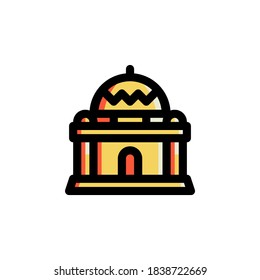 Icono de mezquita Rellenado Esquema Islam Ilustración Vector de logotipo
