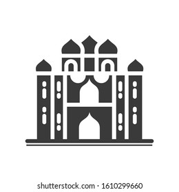 Mosque Icon Flat Black and White Vector Graphic
