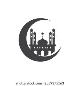 mosque icon flat design illustration template