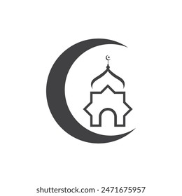 Mosque icon flat design vector