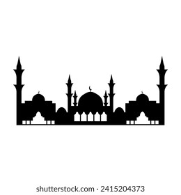 Icono de mezquita. Ilustración plana del icono del vector de la mezquita para el diseño web
