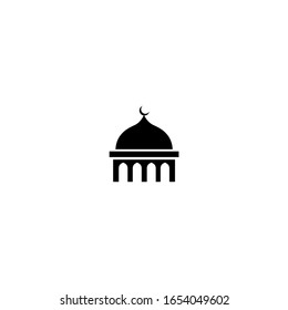 mosque icon. flat, simple, black.