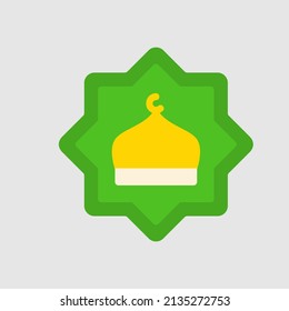 Mosque icon in flat style about ramadan, use for website mobile app presentation
