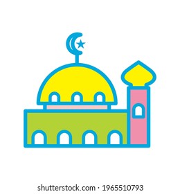 Mosque icon, free vector design template