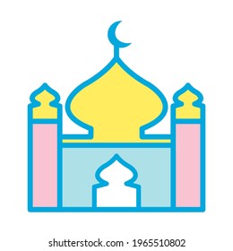 Mosque icon, free vector design template