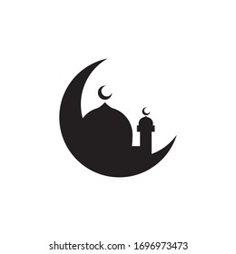 mosque icon glyph style design