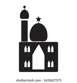 Mosque Icon with glyph style. Vector illustration