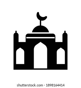 mosque icon glyph style vector for your design
