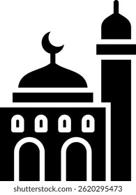 Ilustração do vetor de glifo do ícone de mesquita
