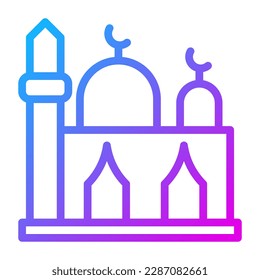 Moschee Symbol Farbverlauf violett Farbe ramadan Vektorelement und Symbol perfekt. Symbol aus der modernen Kollektion für Web.