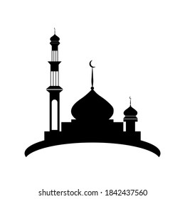 Plantilla de diseño de ilustración de icono de mezquita. Icono islámico minimalista.