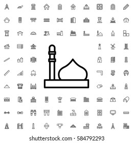 mosque icon illustration isolated vector sign symbol. Architecture icons set.