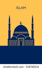 Mosque icon. Islam concept. Religious building