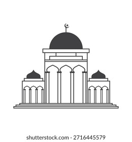 
Icono de mezquita Ilustración vectorial de símbolo de edificio islámico