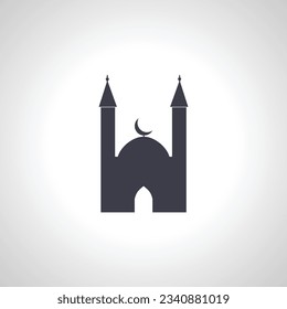 mosque icon. Islamic mosque isolated icon