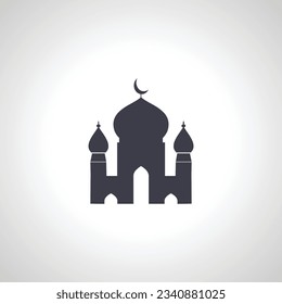 mosque icon. Islamic mosque isolated icon