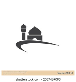 mosque icon islamic symbol logo template