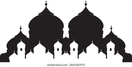 Mosque icon, islamic worship place, muslim symbols, vector illustration. Flat mosque icon design vector, mosque silhouette. Hajj, umrah, ramadhan kareem, ied mubarak