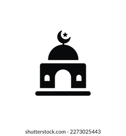 Moschee-Symbol einzeln auf weißem Hintergrund