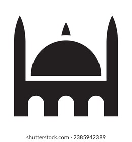 Mosque icon isolated on white background