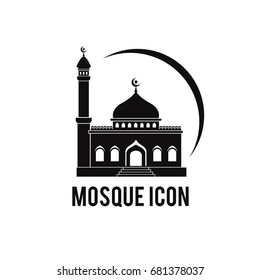 Mosque icon isolated on white background. Mosque vector logo. Flat design style.