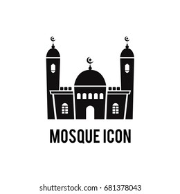 Mosque icon isolated on white background. Mosque vector logo. Flat design style.