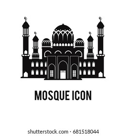 Mosque icon isolated on white background. Mosque vector logo. Flat design style.