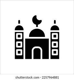 icono de mezquita con vektor aislado y fondo transparente