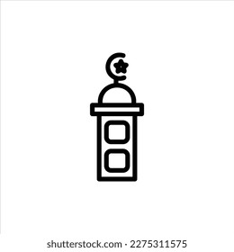 mosque icon with isolated vektor and transparent background.