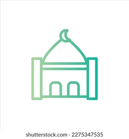mosque icon with isolated vektor and transparent background.