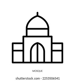 mosque icon. Line Art Style Design Isolated On White Background