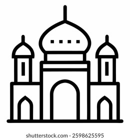 Mosque icon line art vector 