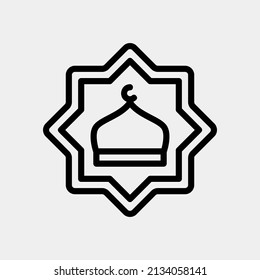 Mosque icon in line style about ramadan, use for website mobile app presentation