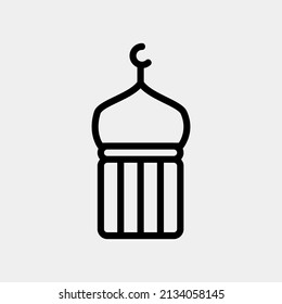 Mosque icon in line style about ramadan, use for website mobile app presentation