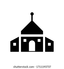 Icono de mezquita en estilo de línea. Arquitectura islámica, concepto religioso. Diseño de línea.