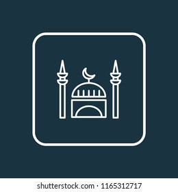 Mosque icon line symbol. Premium quality isolated minaret element in trendy style.