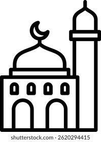 Mosque Icon Line Vector Illustration
