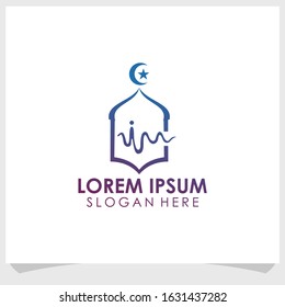 mosque icon logo design template, religion logo design vector