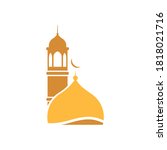 mosque icon or logo with a flat design style can be used for design purposes