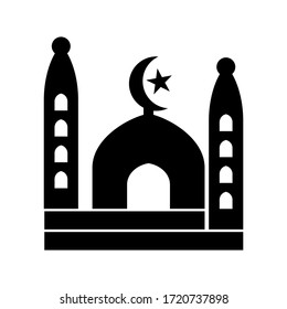 Moschee-Symbol oder Logo einzeln auf Zeichen, Vektorgrafik - hochwertige Vektorsymbole im schwarzen Stil
