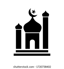 Moschee-Symbol oder Logo einzeln auf Zeichen, Vektorgrafik - hochwertige Vektorsymbole im schwarzen Stil

