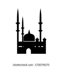 Moschee-Symbol oder Logo einzeln auf Zeichen, Vektorgrafik - hochwertige Vektorsymbole im schwarzen Stil

