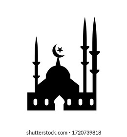 Moschee-Symbol oder Logo einzeln auf Zeichen, Vektorgrafik - hochwertige Vektorsymbole im schwarzen Stil
