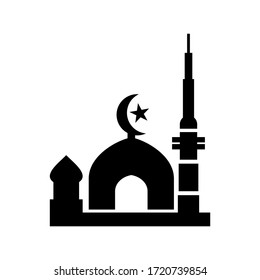 Moschee-Symbol oder Logo einzeln auf Zeichen, Vektorgrafik - hochwertige Vektorsymbole im schwarzen Stil
