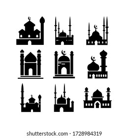 icono de mezquita o logotipo símbolo de signo aislado ilustración vectorial - Colección de iconos vectoriales de estilo negro de alta calidad
