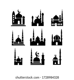 mosque icon or logo isolated sign symbol vector illustration - Collection of high quality black style vector icons
