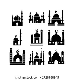 icono de mezquita o logotipo símbolo de signo aislado ilustración vectorial - Colección de iconos vectoriales de estilo negro de alta calidad
