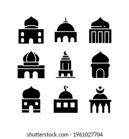 icono de mezquita o logotipo símbolo de signo aislado ilustración vectorial - Colección de iconos vectoriales de estilo negro de alta calidad
